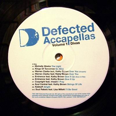 DEFECTED ACCAPELLAS VOLUME 1 DIVAS - VARIOUS ARTIST