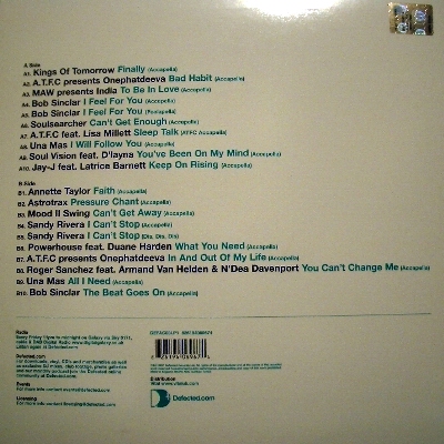 DEFECTED ACCAPELLAS VOLUME 3 CLASSICS - VARIOUS ARTIST