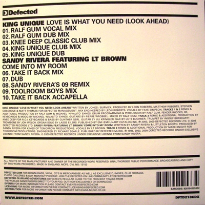 KING UNIQUE/SANDY RIVERA - LOOK AHEAD/COME INTO MY ROOM (CD|S)