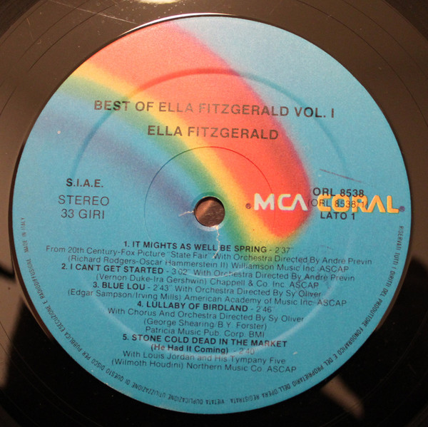 ELLA FITZGERALD - BEST OF ELLA FITZGERALD VOL. 1 (LP)