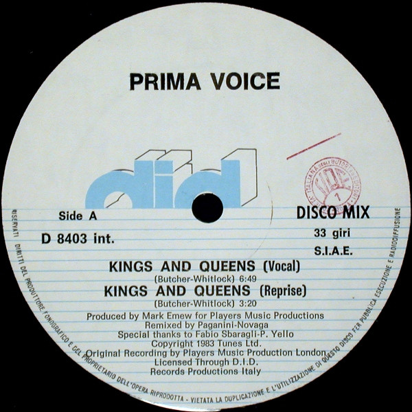 PRIMA VOICE - KINGS AND QUEENS