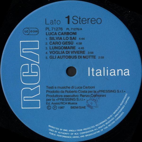 LUCA CARBONI - LUCA CARBONI (LP)