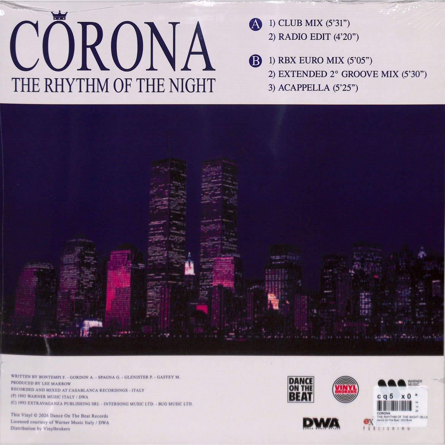 CORONA - THE RHYTHM OF THE NIGHT (BLUE TRANSLUCENT)