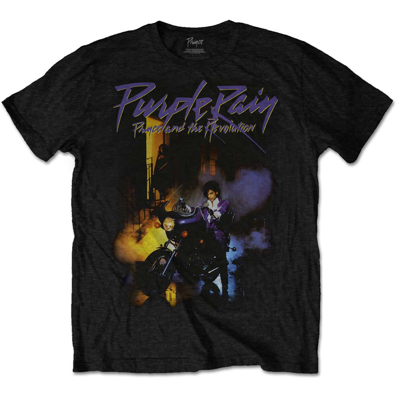 T-SHIRT PRINCE PURPLE RAIN (S BLACK UNISEX)